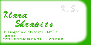 klara skrapits business card